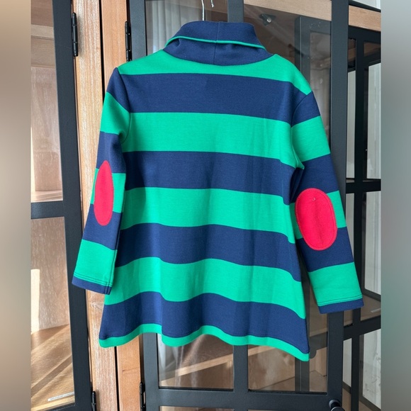 TBBC Tenley Tunic Kiawah Kelly Green Nantucket Navy Stripe elbow patches dress - Picture 3 of 4